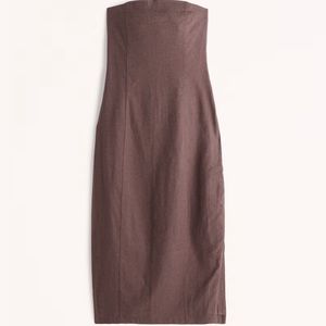 Strapless Linen-Blend Midi Dress Abercrombie size XS